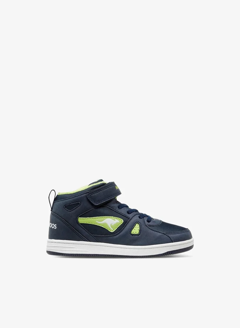 kangaROOS Boys' Panelled High Top Sneakers With Hook And Loop Closure