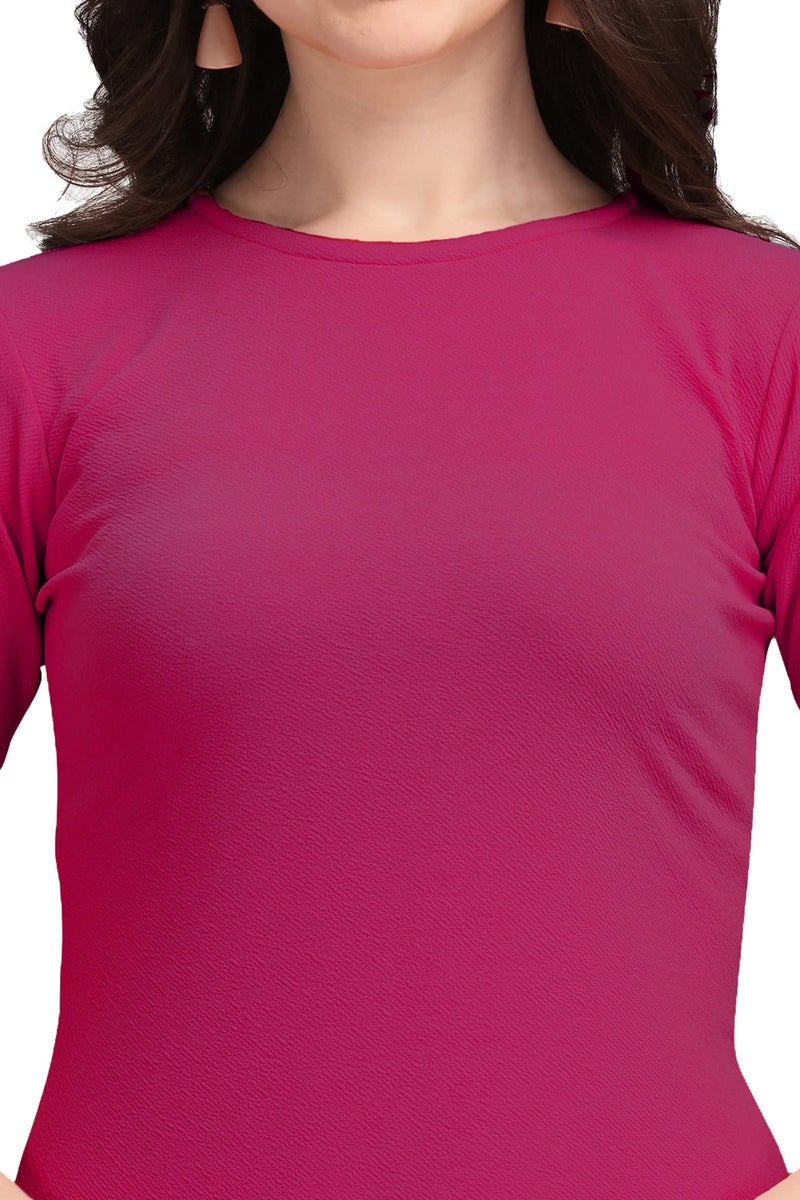 PURVAJA Women's Midi Bodycon Dress (Ruby-004-PN-L_Pink_L) - Image 5
