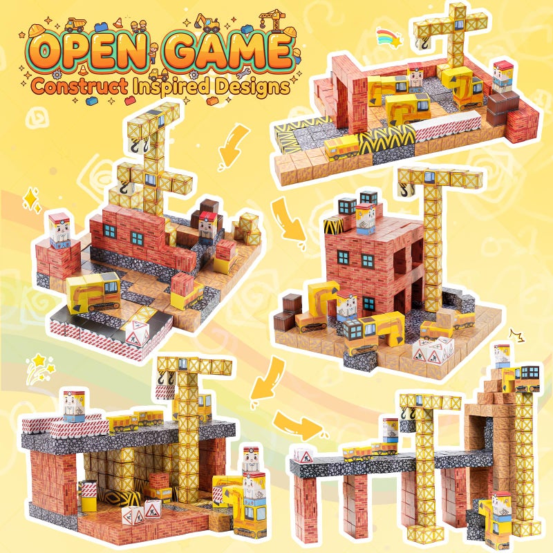 LADFAR Magnetic Building Blocks for Kids, Magnetic Tiles Build Cubes Game, 100PCS STEM Educational Magnet Toys, Ideal Gift for Toddlers Boys Girls Grandkids Christmas Birthday - Image 3