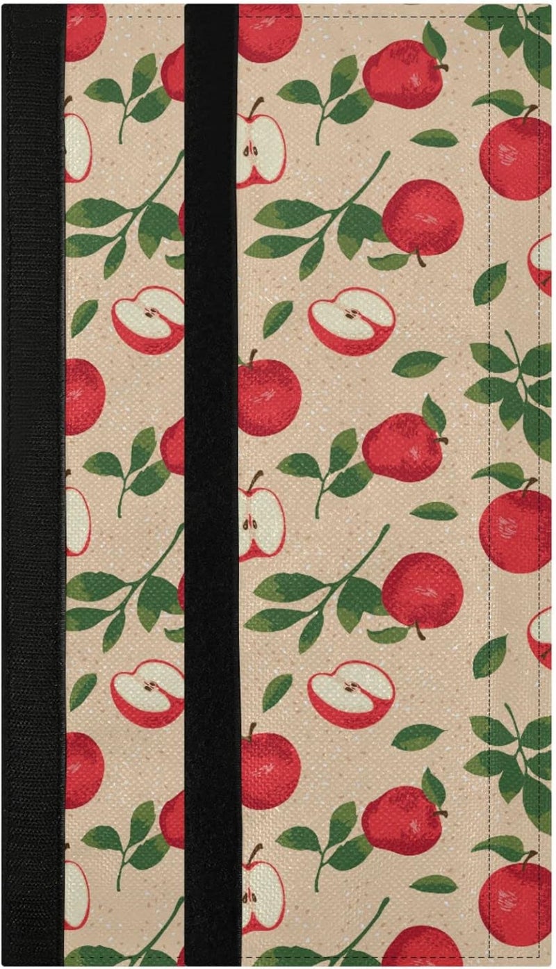 Oarencol Red Apples Refrigerator Door Handle Covers Set of 2 Fruit Leaves Dots Kitchen Appliance Decor for Fridge Oven Dishwasher - Image 1