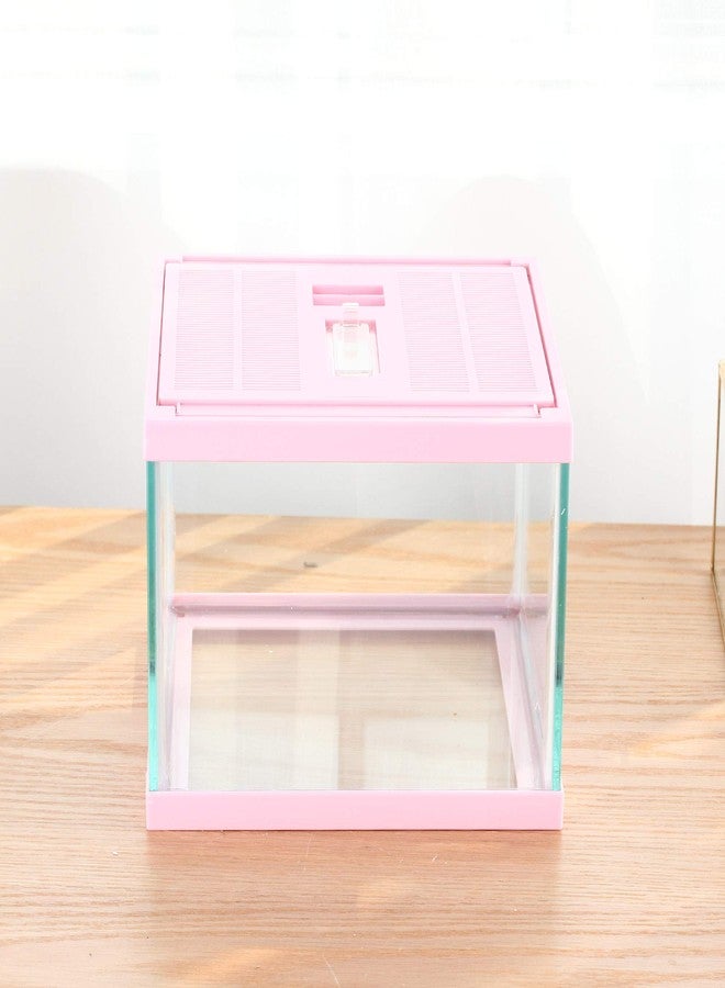 crapelles Reptile Tank Color Pink Spider Terrarium Container Tarantula Box Cage Gecko Habitat Insect Enclosure Frog Carrier Tortoise Snail Container Fish Bowl Hermit Crab House Cricket Breeding Box - Image 2