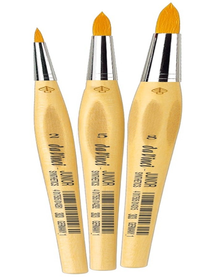 da Vinci Student Series 4212 Junior Student/Beginner Paint Brush Set, Synthetic with Lacquered Non-Roll Handles, Multiple Sizes, 3 Brushes - Image 2
