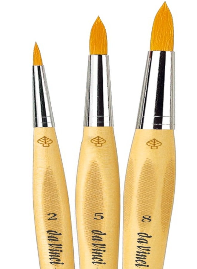da Vinci Student Series 4212 Junior Student/Beginner Paint Brush Set, Synthetic with Lacquered Non-Roll Handles, Multiple Sizes, 3 Brushes - Image 3