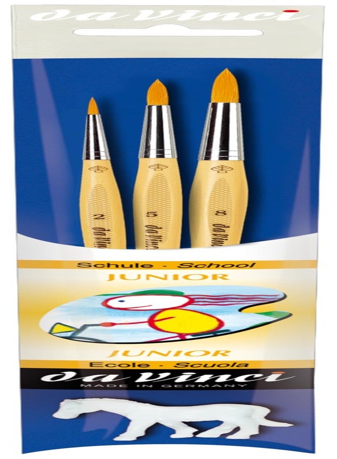 da Vinci Student Series 4212 Junior Student/Beginner Paint Brush Set, Synthetic with Lacquered Non-Roll Handles, Multiple Sizes, 3 Brushes - Image 1