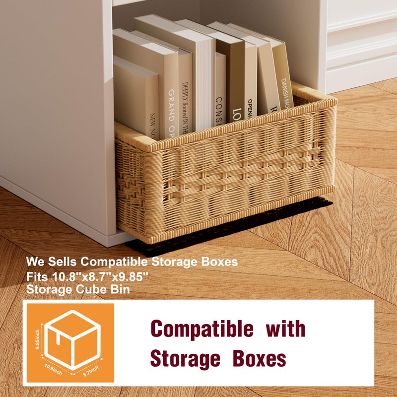Nestwise Book Shelf, Wooden Cube Storage Organizer with 11" Open Cubes, Stackable Modular Bookcase for Room Divider Storage, 2 Tier Bookshelf for for Living Room, Bedroom, Office (White, 2-Cube) - Image 5