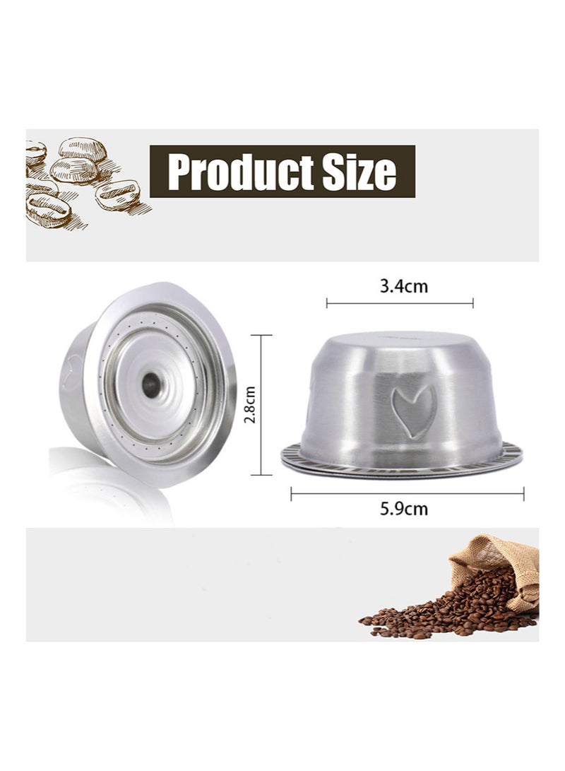 EZSOZO Reusable Pods for Nespresso Vertuo Machine， Stainless Steel 230ml Refillable Coffee Capsule Set with 1 Silicone Lid， 1 Spoon， 1 Brush Coffee Accessories for Nespresso - Image 2