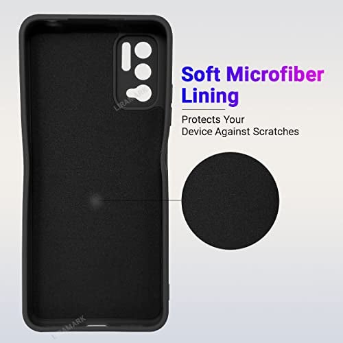 LIRAMARK Silicone Soft Back Cover Case for Redmi Note 10T 5G, Poco M3 Pro 5G (Silicone Black) - Image 3