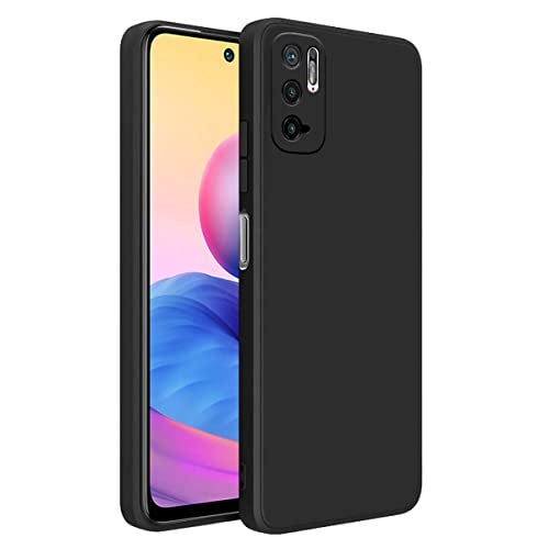 LIRAMARK Silicone Soft Back Cover Case for Redmi Note 10T 5G, Poco M3 Pro 5G (Silicone Black) - Image 1