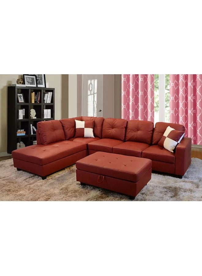 كستم ديكو أريكة روس مقطعية مع مسند قدم - أريكة مقطعية قابلة للتخصيص لغرفة المعيشة، تنجيد فاخر، تصميم على شكل حرف L - Image 4