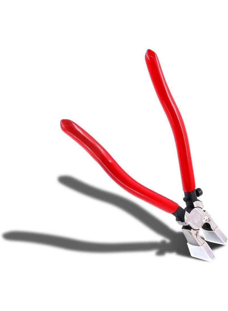 GGOOT Heavy Duty Key Fob Pliers Tool, Metal Glass Running Pliers with Flat Jaws, Studio Running Pliers Attach Rubber Tips Perfect for Key Fob Hardware Install and Stained Glass Work  - Image 5