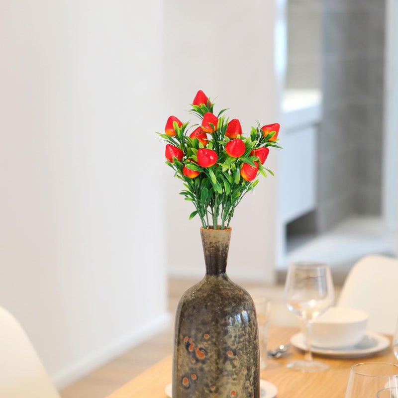 6 pcs Artificial Red Strawberry Branch Decors Artificial Strawberry Stem Decors Fake Plant Props - Image 4