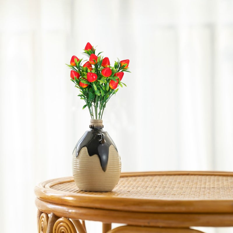 6 pcs Artificial Red Strawberry Branch Decors Artificial Strawberry Stem Decors Fake Plant Props - Image 3