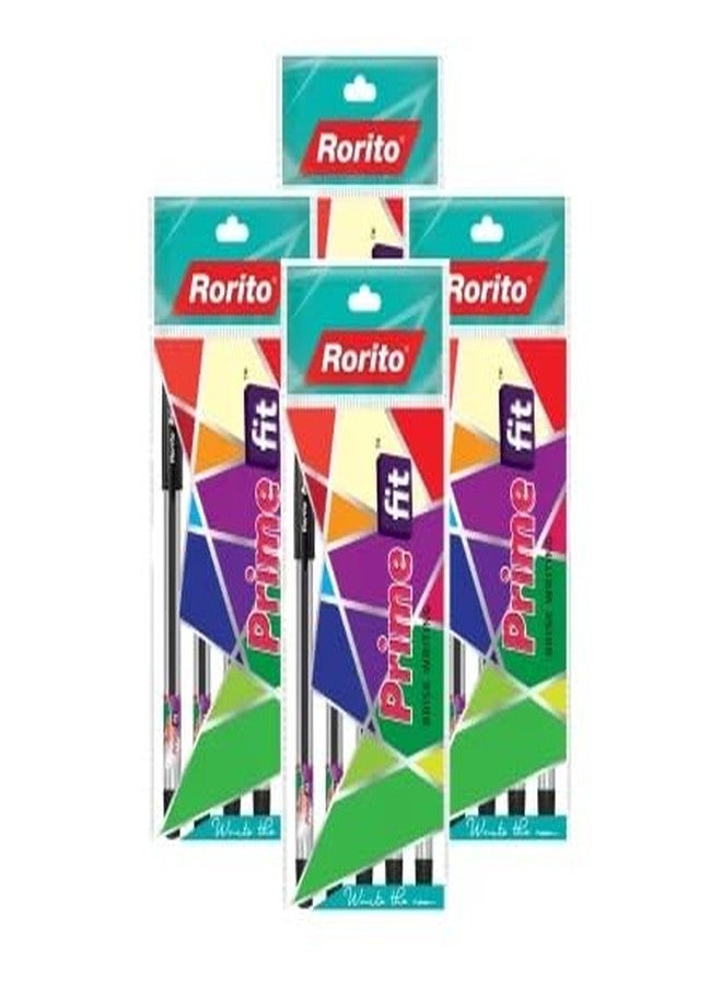FIRST CLICK Rorito's Primefit Fasty Ball Pens, 0.7 mm Tip, Black Ink Prime fit, Pack of 50, Transparent Body Waterproof ink Meta Metal tip. - Image 2