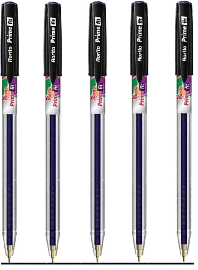 FIRST CLICK Rorito's Primefit Fasty Ball Pens, 0.7 mm Tip, Black Ink Prime fit, Pack of 50, Transparent Body Waterproof ink Meta Metal tip. - Image 1