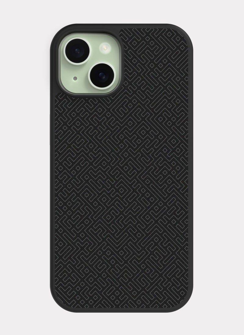 PXLAAT iPhone 15 case cover Black Pattern - Image 1