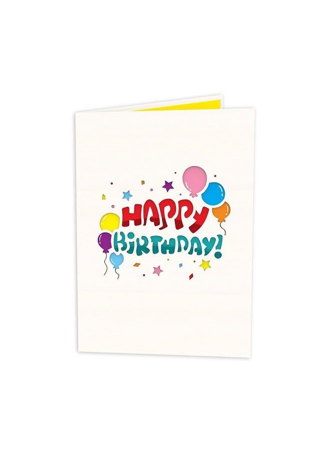Birthday Card Pop Up 3D Greeting Card with Balloons & Gifts, Includes Envelope, 3D Happy Birthday Card Handmade Birthday Greeting Popup Gift Card for Mom, Dad, Wife, Husband, Kids, Friends 18x26 cm - Image 2