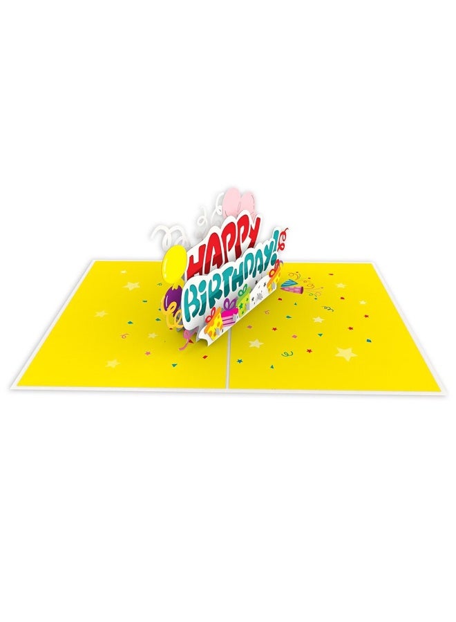 Birthday Card Pop Up 3D Greeting Card with Balloons & Gifts, Includes Envelope, 3D Happy Birthday Card Handmade Birthday Greeting Popup Gift Card for Mom, Dad, Wife, Husband, Kids, Friends 18x26 cm - Image 5