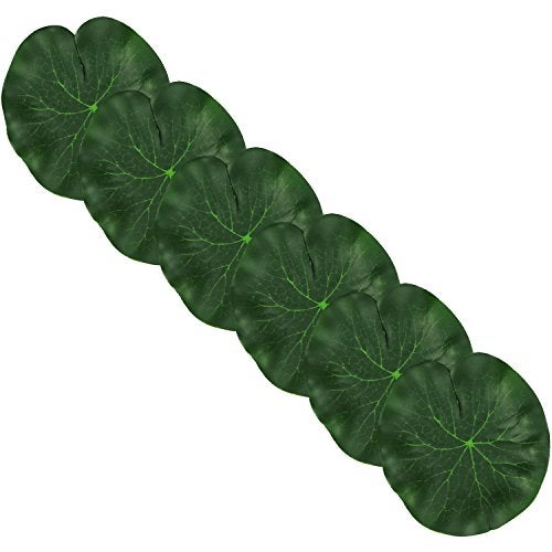 Lightingsky Artificial Floating Foam Lotus Leaves Artificial Foliage Pond Decor (10cm, Pack of 6) - Image 1