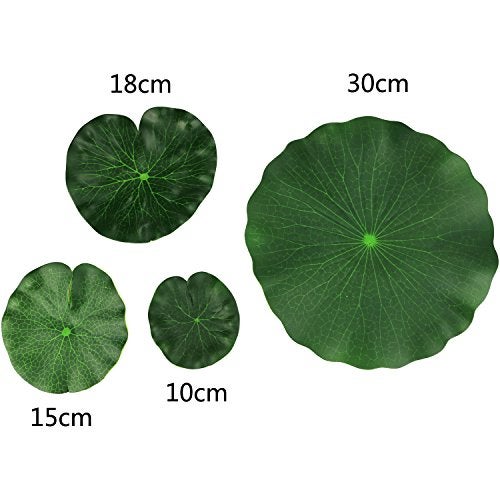 Lightingsky Artificial Floating Foam Lotus Leaves Artificial Foliage Pond Decor (10cm, Pack of 6) - Image 2