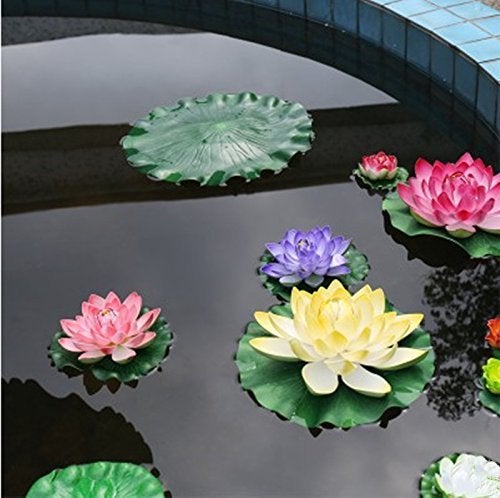 Lightingsky Artificial Floating Foam Lotus Leaves Artificial Foliage Pond Decor (10cm, Pack of 6) - Image 4