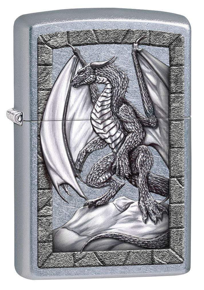 زيبو Zippo Wighter: Dragon on Rock - Street Chrome 80433 - Image 1