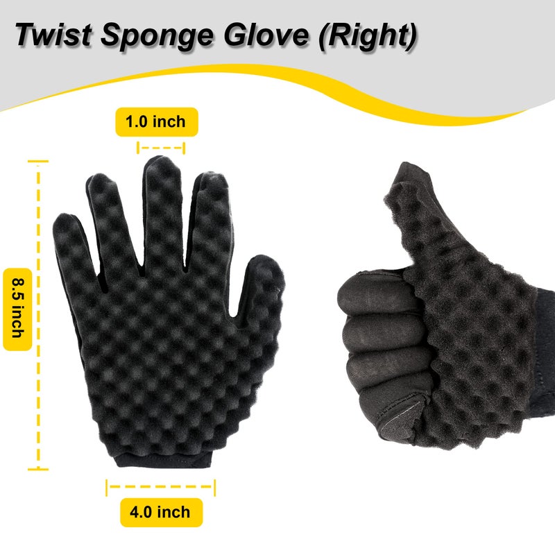 Selalu Curl Sponge Set with Glove, Metal Brush Pick and Twist Comb for Men and Women - Image 4