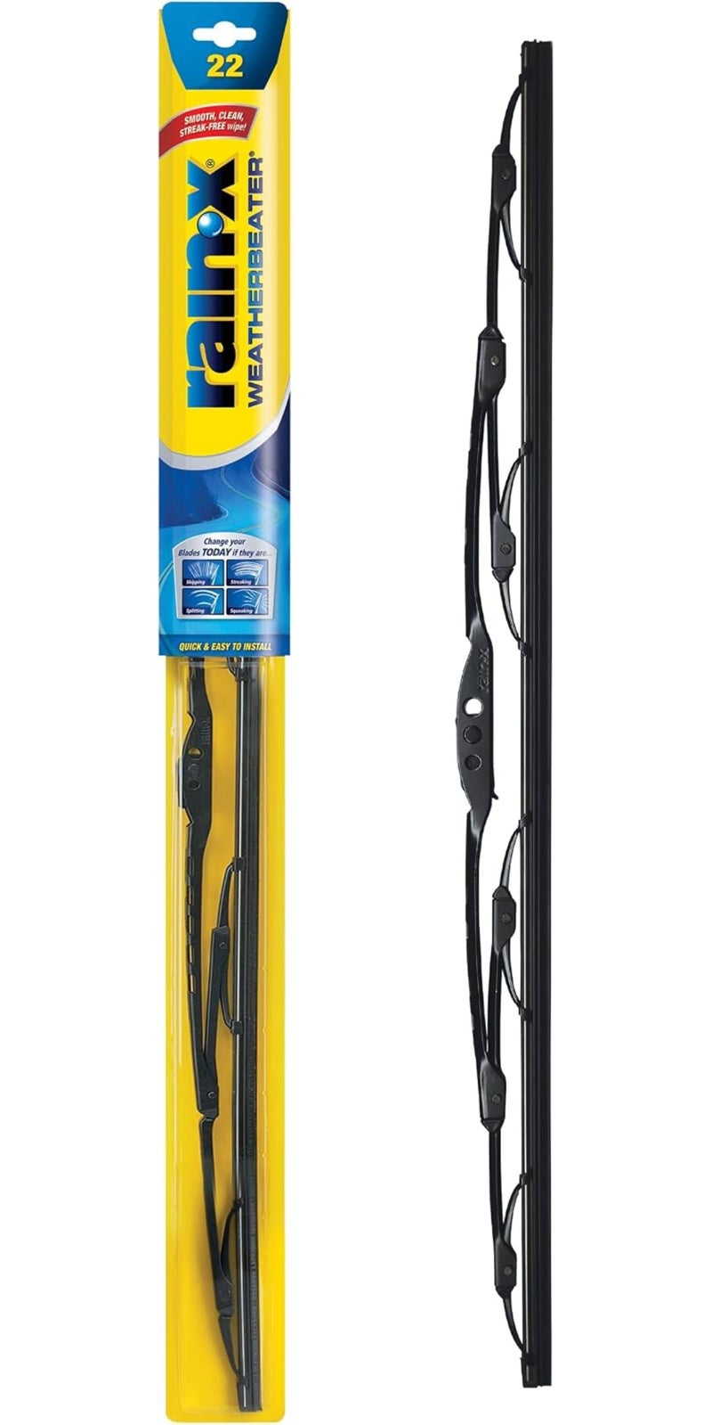 Rain-X Wipers Conventional Wiper Blades, Yellow box, 22-Inches,  RX30222 - Image 1
