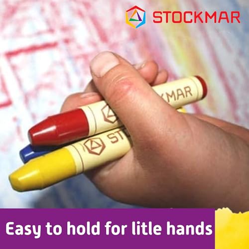 STOCKMAR Beeswax Stick Crayons - Set of 12 Jumbo Non-Toxic for Toddlers, Kids - Waldorf Homeschool Art Supplies - Includes Storage Box - Image 3