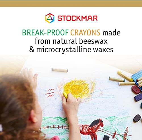 STOCKMAR Beeswax Stick Crayons - Set of 12 Jumbo Non-Toxic for Toddlers, Kids - Waldorf Homeschool Art Supplies - Includes Storage Box - Image 4