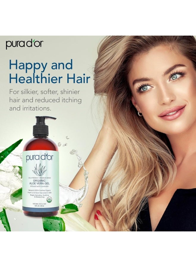 بيورا دور، جل الصبار العضوي، معطر باللافندر، 16 أونصة سائلة (473 مل) - Image 4