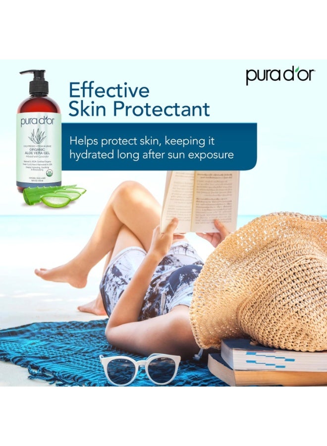 بيورا دور، جل الصبار العضوي، معطر باللافندر، 16 أونصة سائلة (473 مل) - Image 5