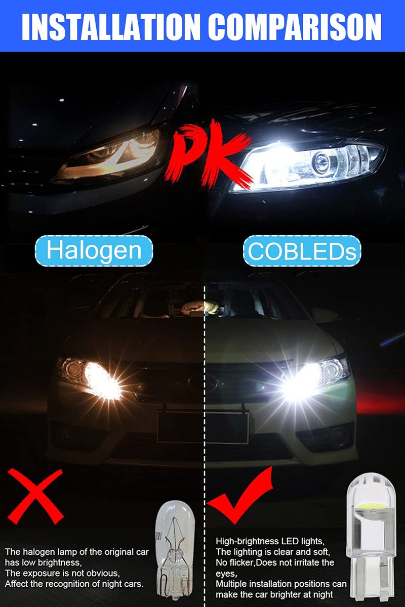 LETINGFAR 194 LED Light Bulb White 6000K Pack of 30, 168 2825 W5W T10 Wedge COB Bulbs Error Free for Car Dome Map Door Courtesy License Plate - Image 2