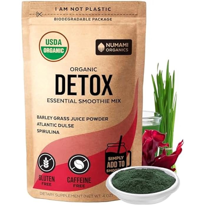 Numami Organic Detox Smoothie Mix with Healthy Spirulina, Atlantic Dulse and Barley Grass Juice Powder - Image 1