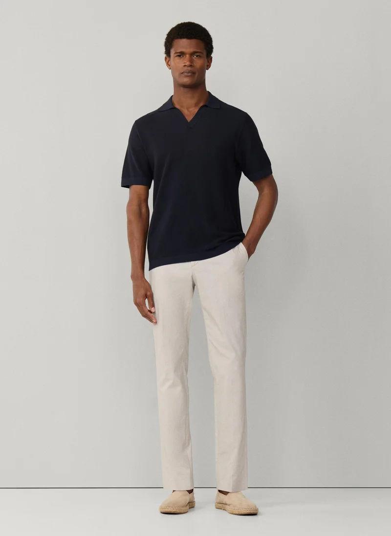 Hackett Textured Knitted Short Sleeve Polo
