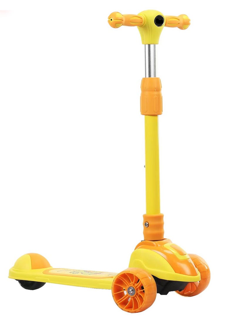 ام جي سكوتر قابل للطي برأس السكك الحديدية عالي السرعة للأطفال، سكوتر للأطفال الصغار مع 3 ارتفاعات قابلة للتعديل، مصابيح LED للسطح، عجلات وامضة، ضوء للرأس، يميل إلى التوجيه، سطح مضاد للانزلاق، للأطفال من سن 3 إلى 8 سنوات، ألوان مختلفة - Image 1