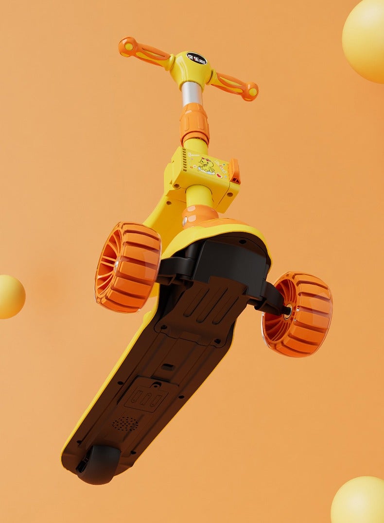 ام جي سكوتر قابل للطي برأس السكك الحديدية عالي السرعة للأطفال، سكوتر للأطفال الصغار مع 3 ارتفاعات قابلة للتعديل، مصابيح LED للسطح، عجلات وامضة، ضوء للرأس، يميل إلى التوجيه، سطح مضاد للانزلاق، للأطفال من سن 3 إلى 8 سنوات، ألوان مختلفة - Image 3