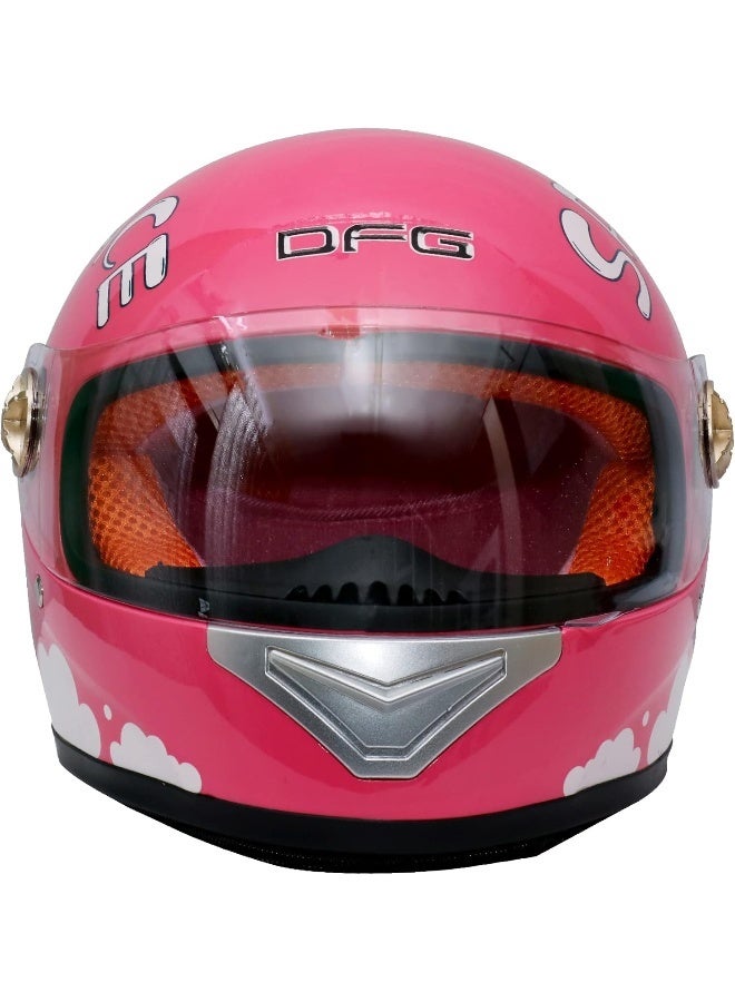 DFG Kids Full Face Safety Helmet Pink Space Design - Image 3