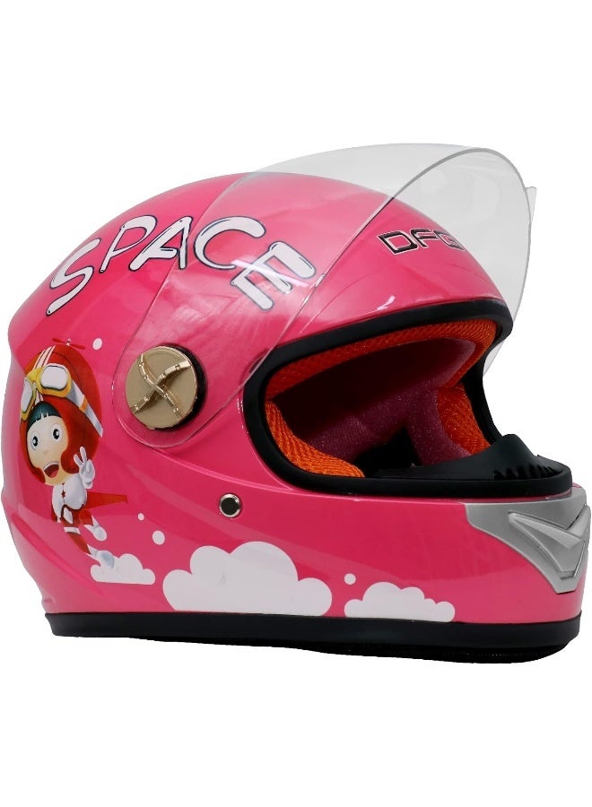 DFG Kids Full Face Safety Helmet Pink Space Design - Image 5