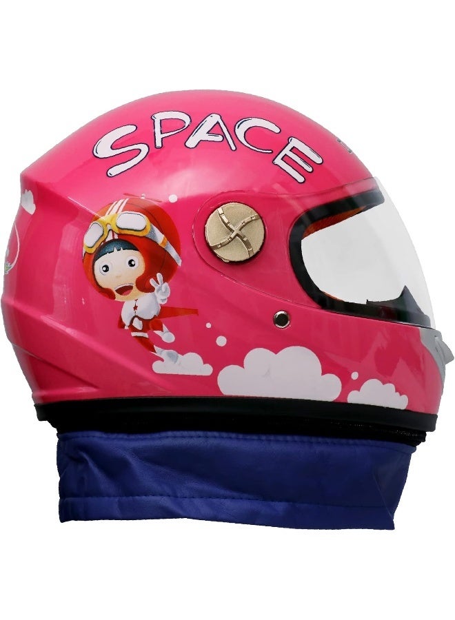 DFG Kids Full Face Safety Helmet Pink Space Design - Image 2