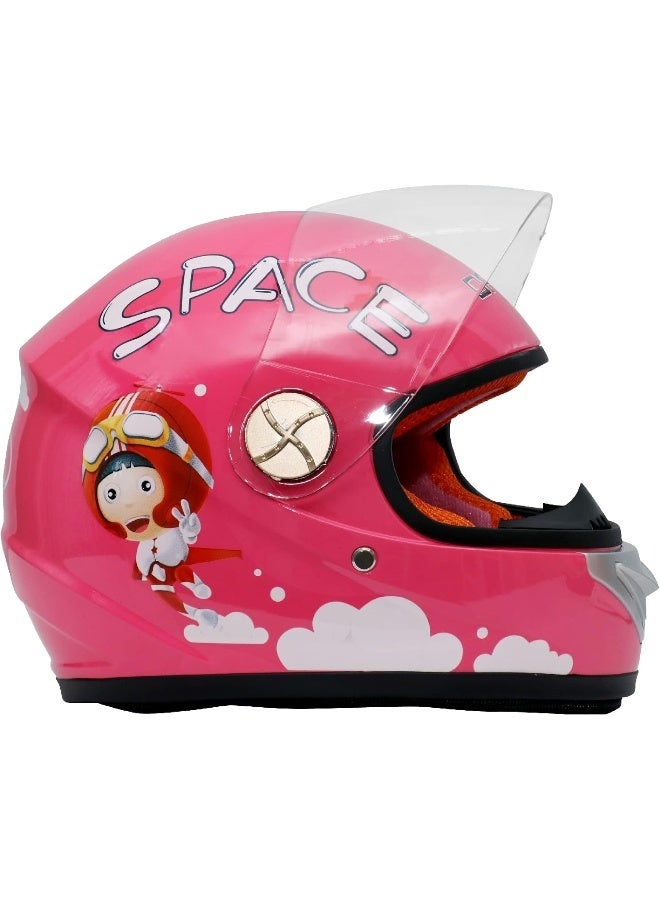 DFG Kids Full Face Safety Helmet Pink Space Design - Image 1
