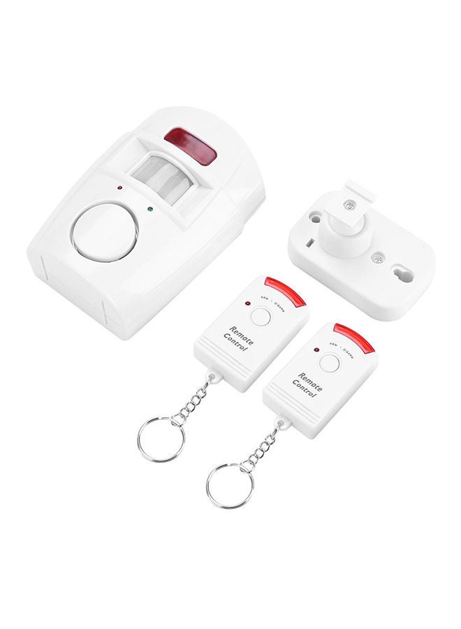 NIBEMINENT PIR Infrared Motion Detector Alarm Unit With 2 Remote Controller White - Image 1