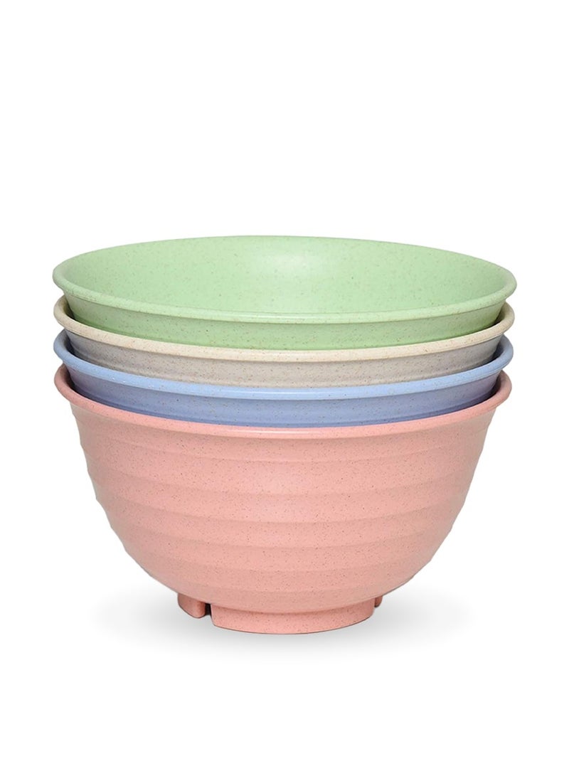 بيرام أوعية من قش القمح مقاس 17 سم، مجموعة من 4 أوعية للسلطة والوجبات الخفيفة، قابلة للتحلل البيولوجي، طبيعية وغير قابلة للكسر، صديقة للبيئة، خفيفة الوزن، آمنة للاستخدام في الميكروويف وغسالة الأطباق، مثالية للسلطة والحساء والمعكرونة والمزيد - Image 1