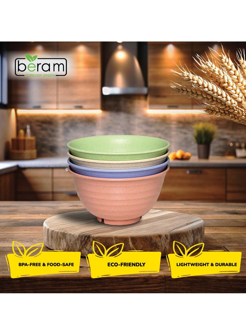 بيرام أوعية من قش القمح مقاس 17 سم، مجموعة من 4 أوعية للسلطة والوجبات الخفيفة، قابلة للتحلل البيولوجي، طبيعية وغير قابلة للكسر، صديقة للبيئة، خفيفة الوزن، آمنة للاستخدام في الميكروويف وغسالة الأطباق، مثالية للسلطة والحساء والمعكرونة والمزيد - Image 5