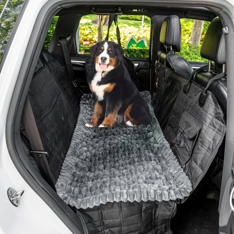 TGODGPY Non-Slip Dog Bed Mat for Car, Fuzzy Backseat Pet Mat, Travel Pet-Friendly Seat Cover for Cars, Compatible with Backseat Extenders and Seat Protectors 24.8x54 inch - Image 1