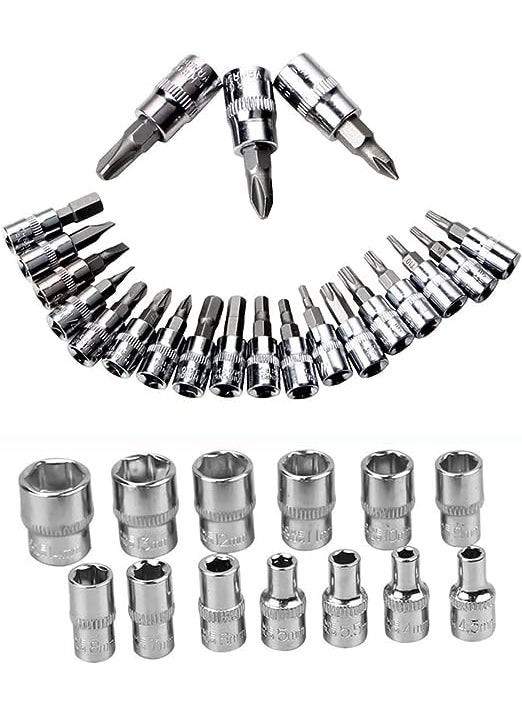 CRENTILA - CRENTILA 46 In 1 Pcs Tool Kit Hand Tool Kit Wrench Set Multi Purpose Combination Tool and Socket SetBike Tool Kit Set All Bike Car Tool Kit Set - Image 1