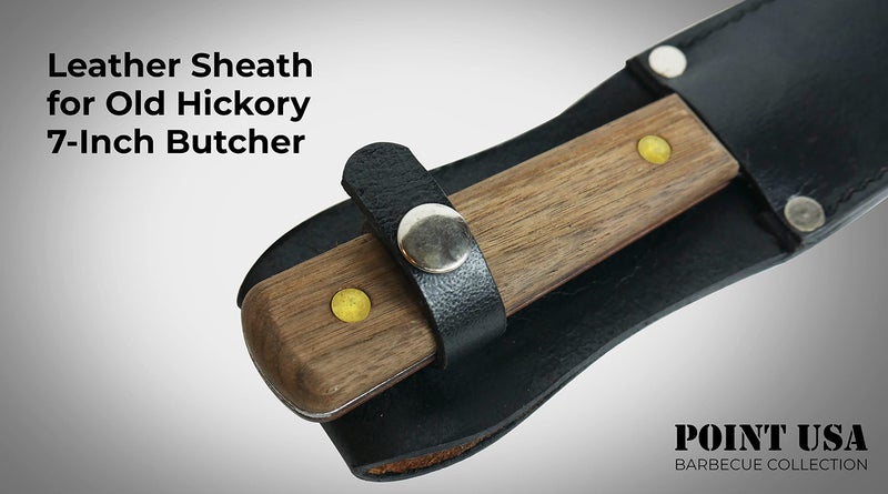 Generic 7 inch Knife Sheath - Made to Fit 7-Inch Old Hickory Butcher Knives OKC Leather with Belt Loop in Color Black (7 Inch) - Image 3