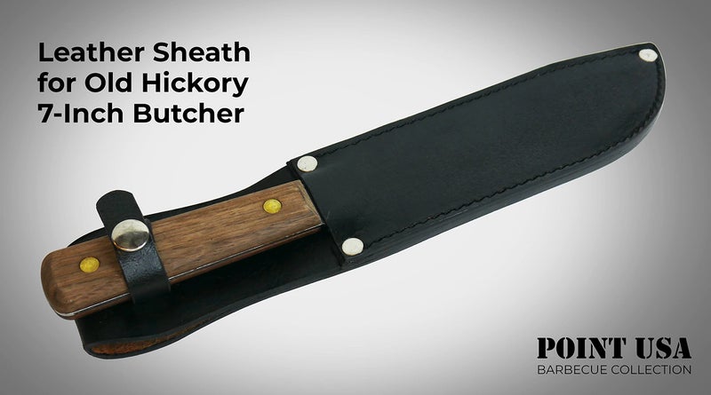 Generic 7 inch Knife Sheath - Made to Fit 7-Inch Old Hickory Butcher Knives OKC Leather with Belt Loop in Color Black (7 Inch) - Image 2