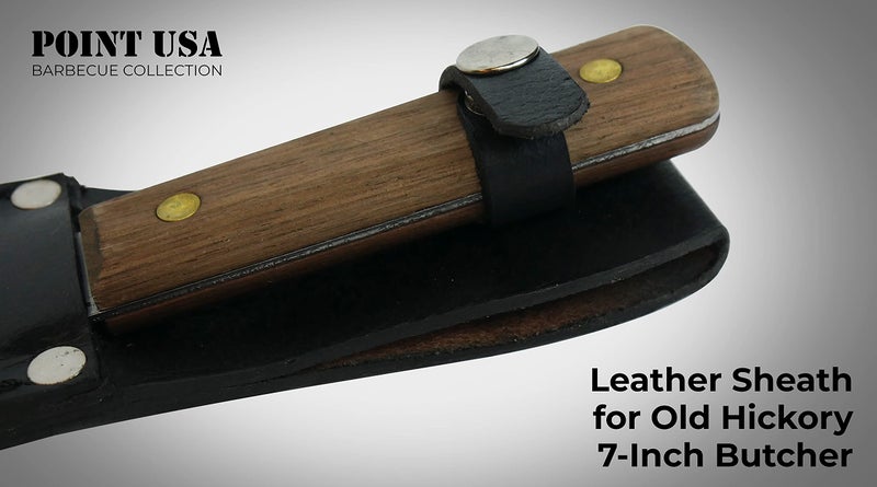 Generic 7 inch Knife Sheath - Made to Fit 7-Inch Old Hickory Butcher Knives OKC Leather with Belt Loop in Color Black (7 Inch) - Image 4