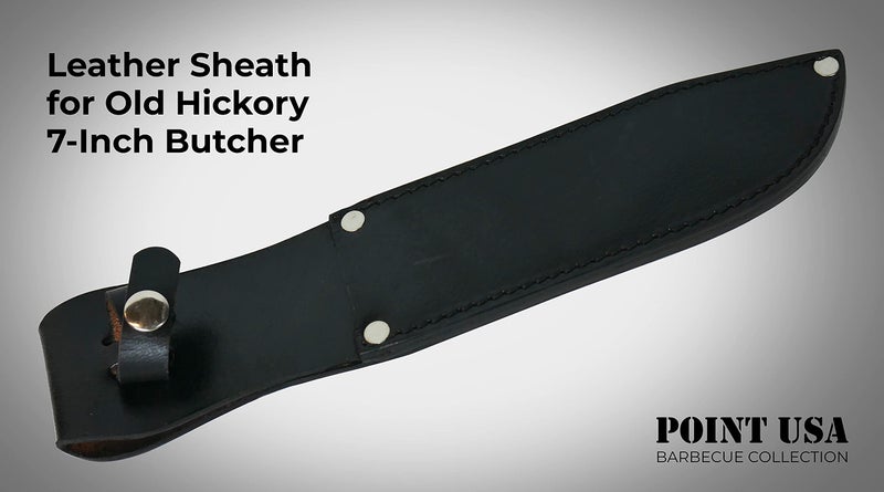 Generic 7 inch Knife Sheath - Made to Fit 7-Inch Old Hickory Butcher Knives OKC Leather with Belt Loop in Color Black (7 Inch) - Image 5