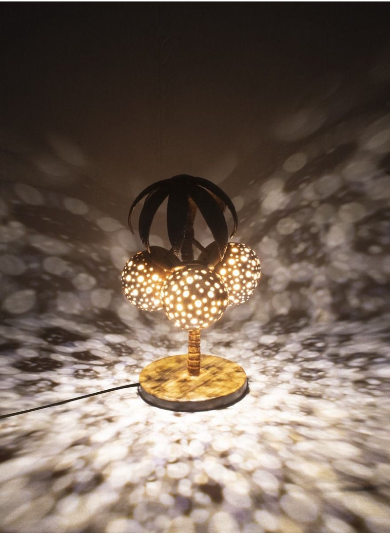 N & H 3 Balls Tree Design Coconut Shell Table Lamp  - Image 3